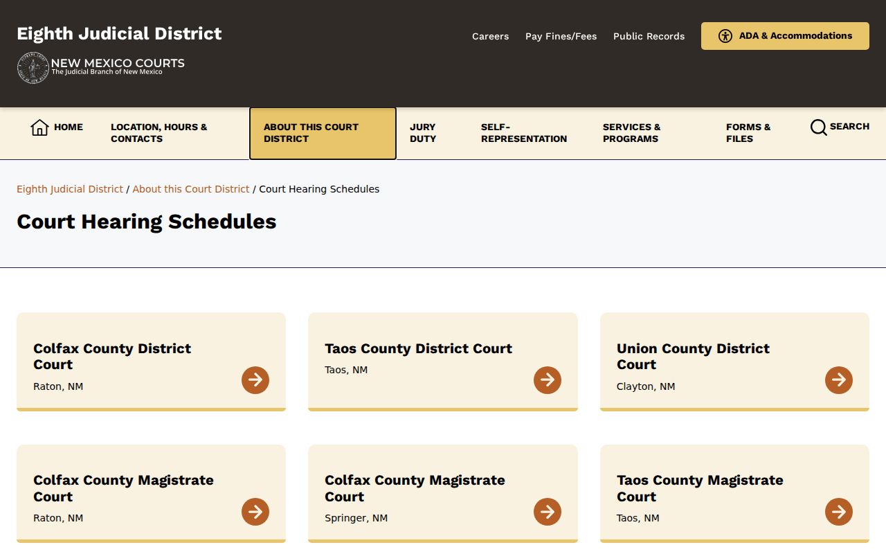 Colfax County warrant search district court source