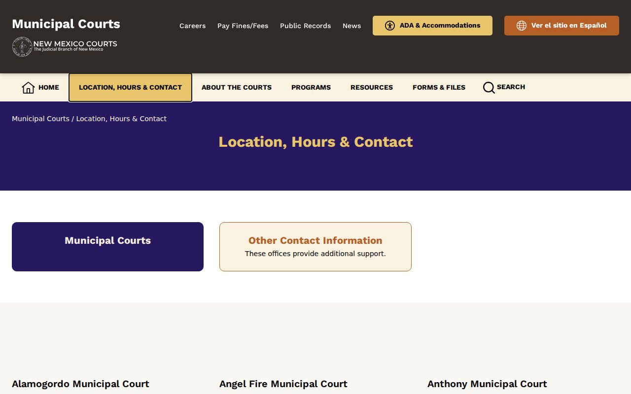 Colfax County municipal warrant Raton Springer court contacts source