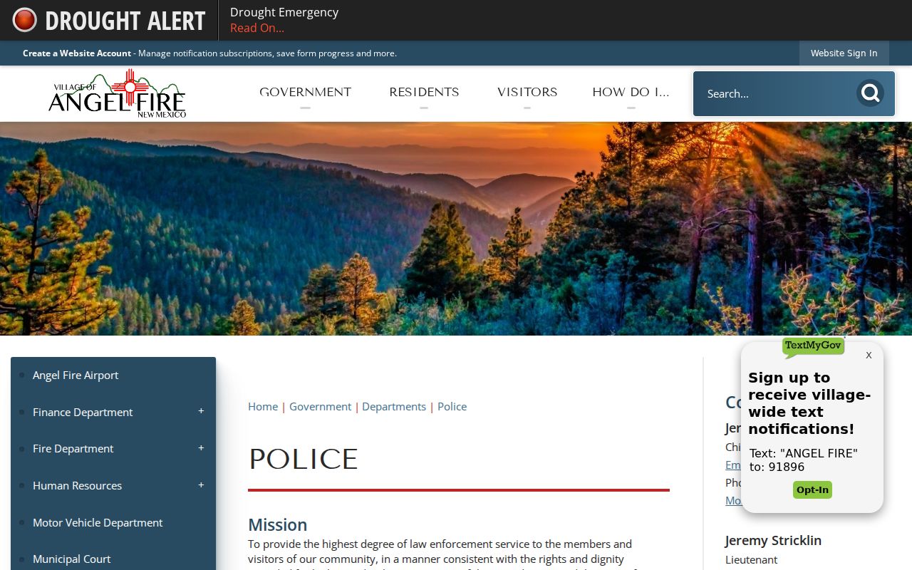 Colfax County Angel Fire warrant records police source