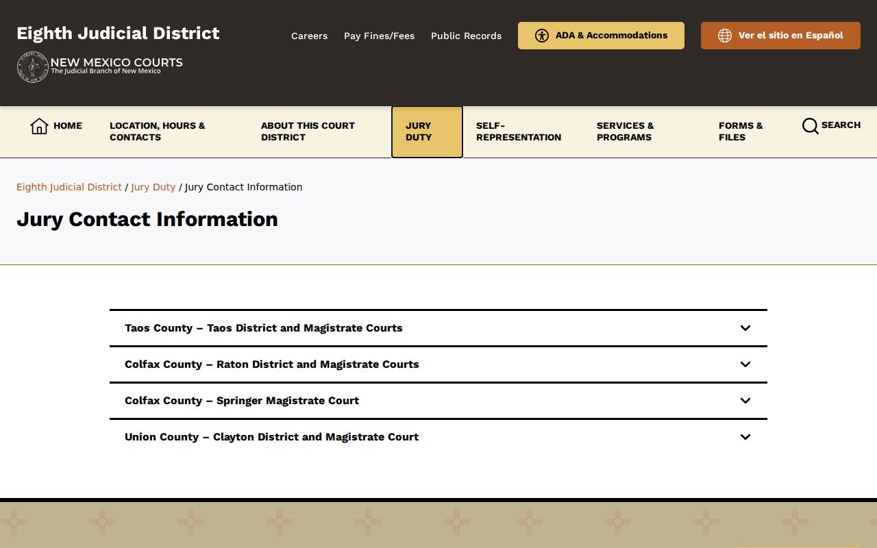 Colfax County warrant records Eighth District contact source